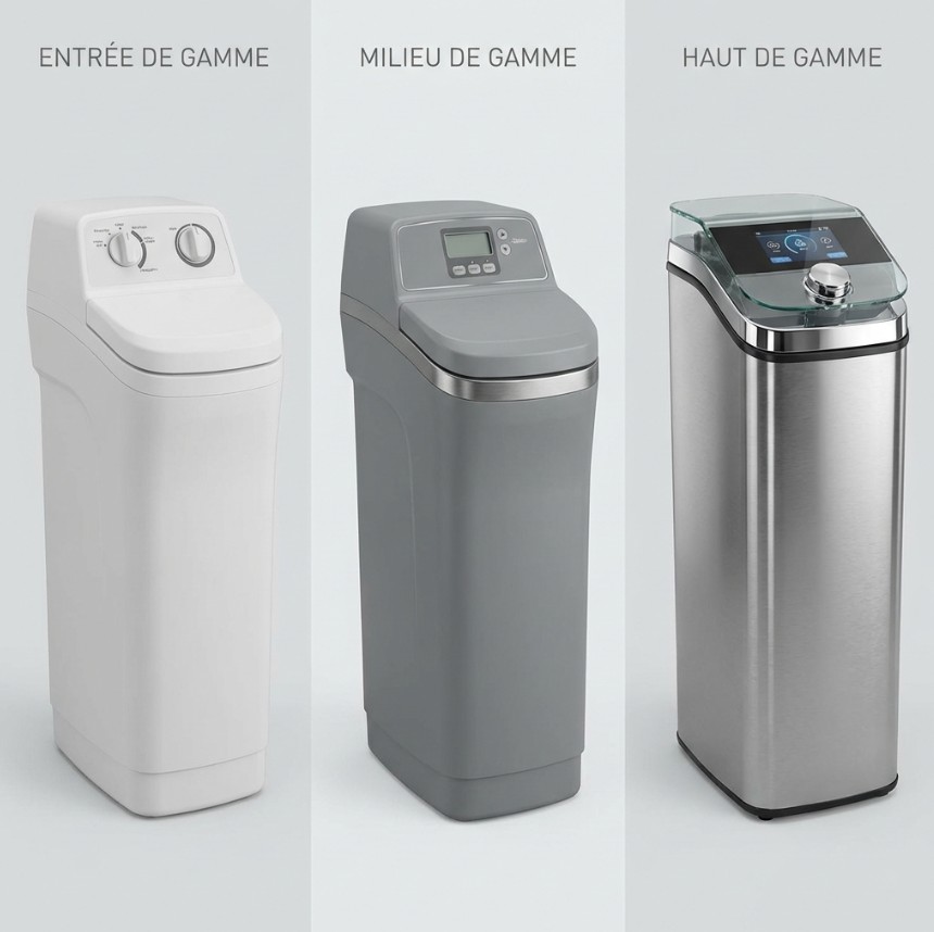 Comparaison des adoucisseur en fonction du niveau de gamme